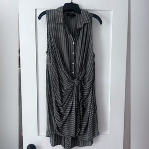 Sleeveless Shirt Dress striped grey and white size 1x